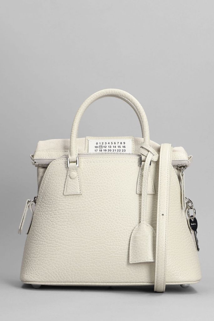 Hand Bag In White Leather