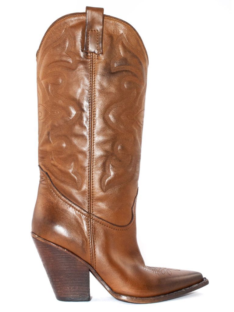 Brown Leather Texan Boot