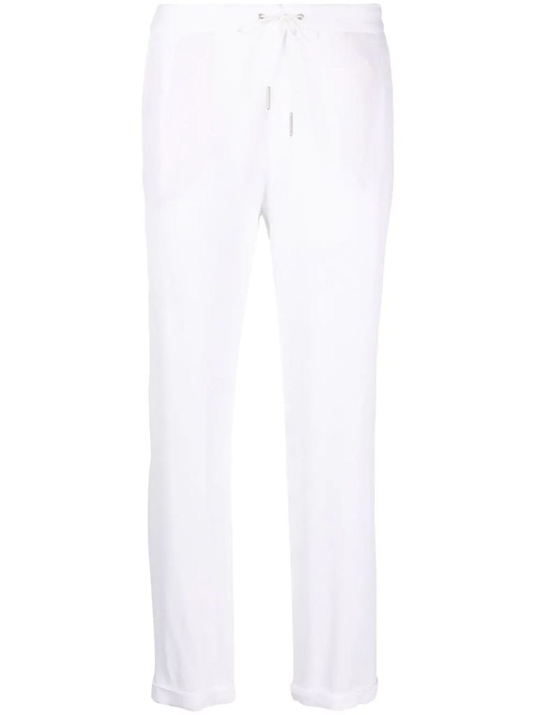 White Silk Blend Trousers