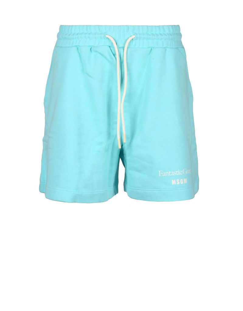 Womens Sky Blue Bermuda Shorts