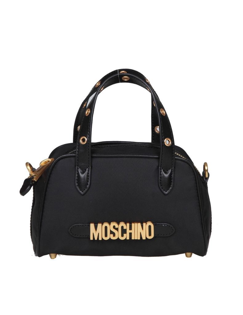 Handbag In Nylon With Logo Lettering