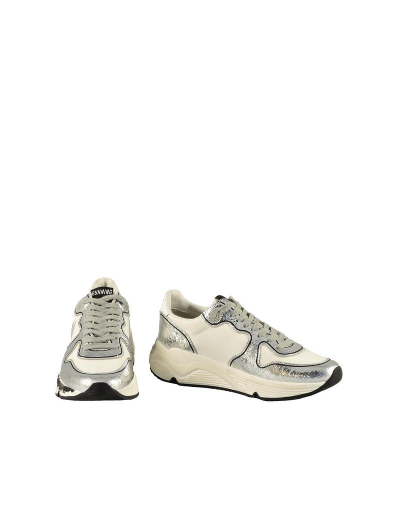 Womens White / Silver Sneakers