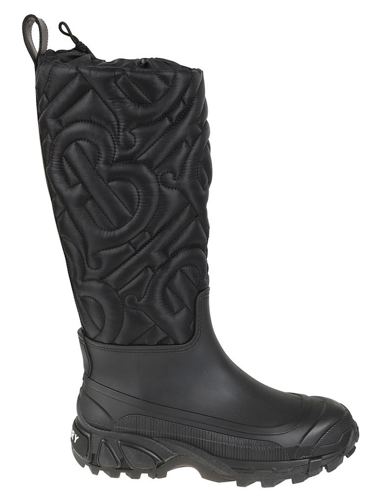 Logo Quilted Rubber Boots