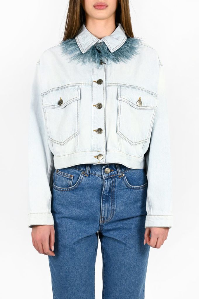 Denim Jacket With Feathers