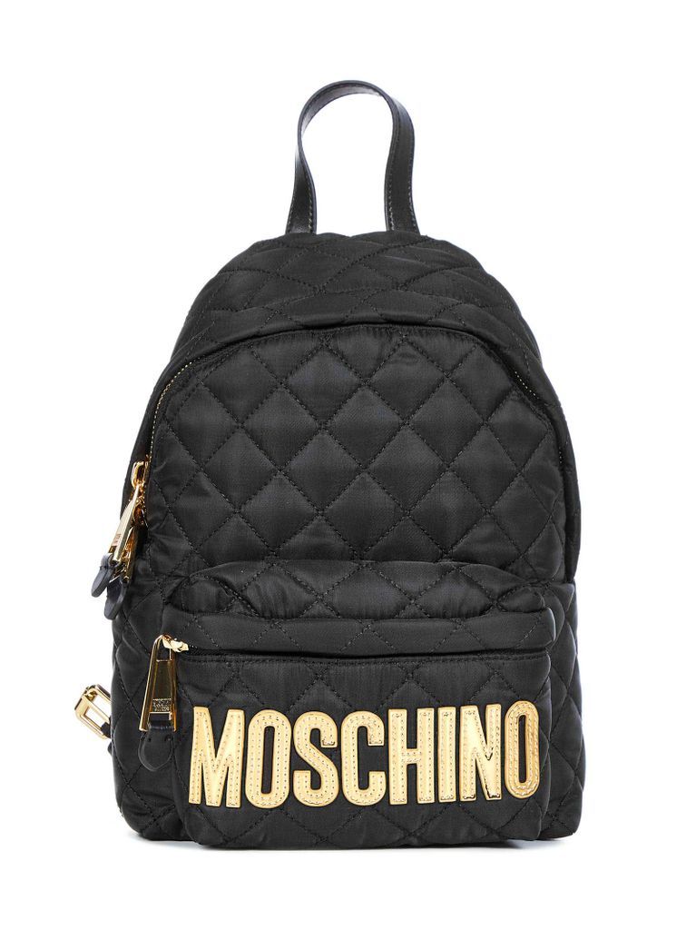 Quilted Logo Embossed Backpack
