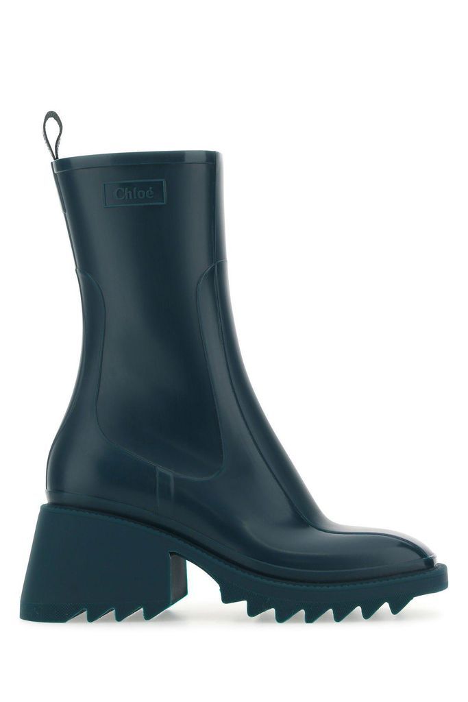 Bottle Green Rubber Ankle Boots