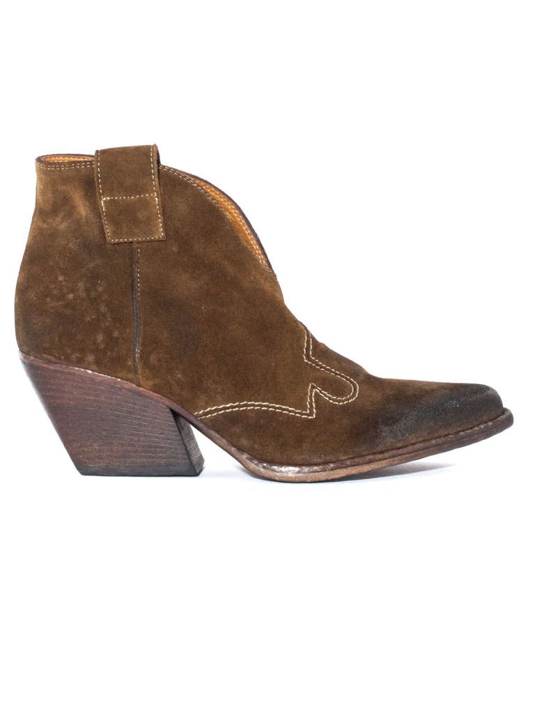 Brown Suede Texan Ankle Boot