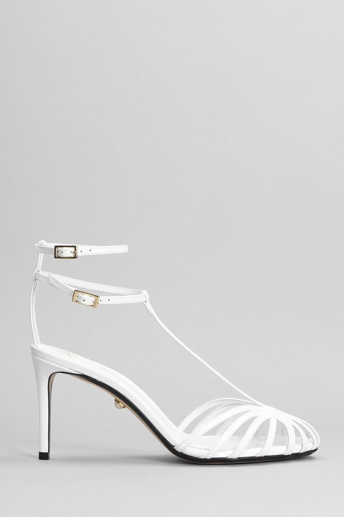 Anna 80 Sandals In White Patent Leather
