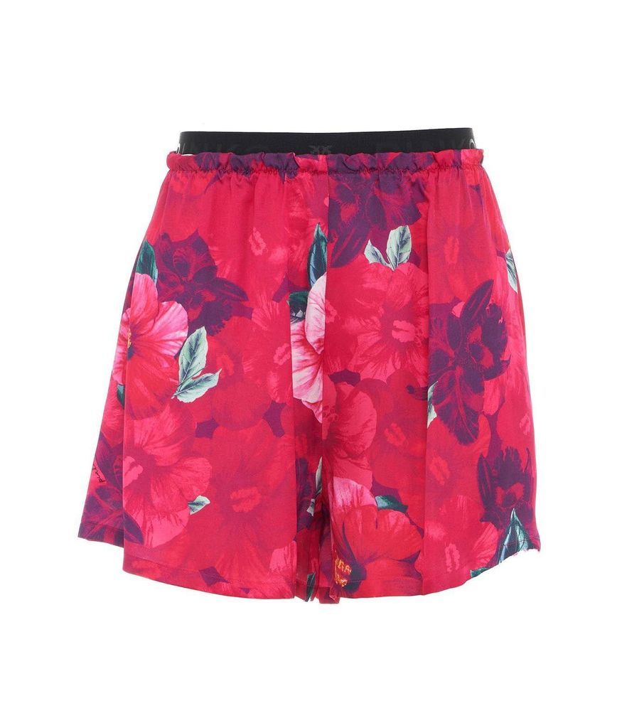 Flowing Hibiscus Printed Shorts Cus
