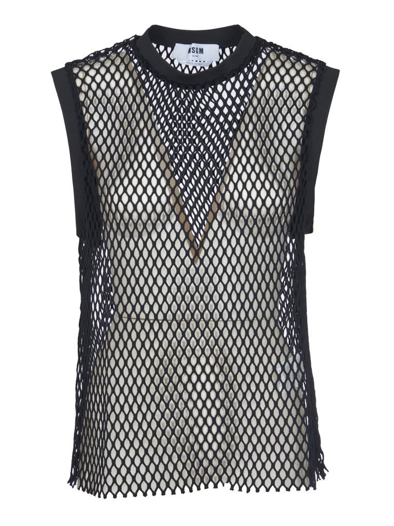 Sleeveless Perforated Top