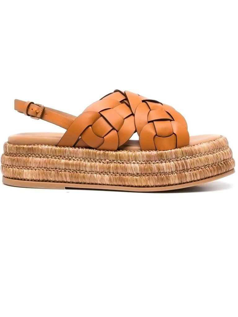 Caramel Brown Calf Leather Sandals