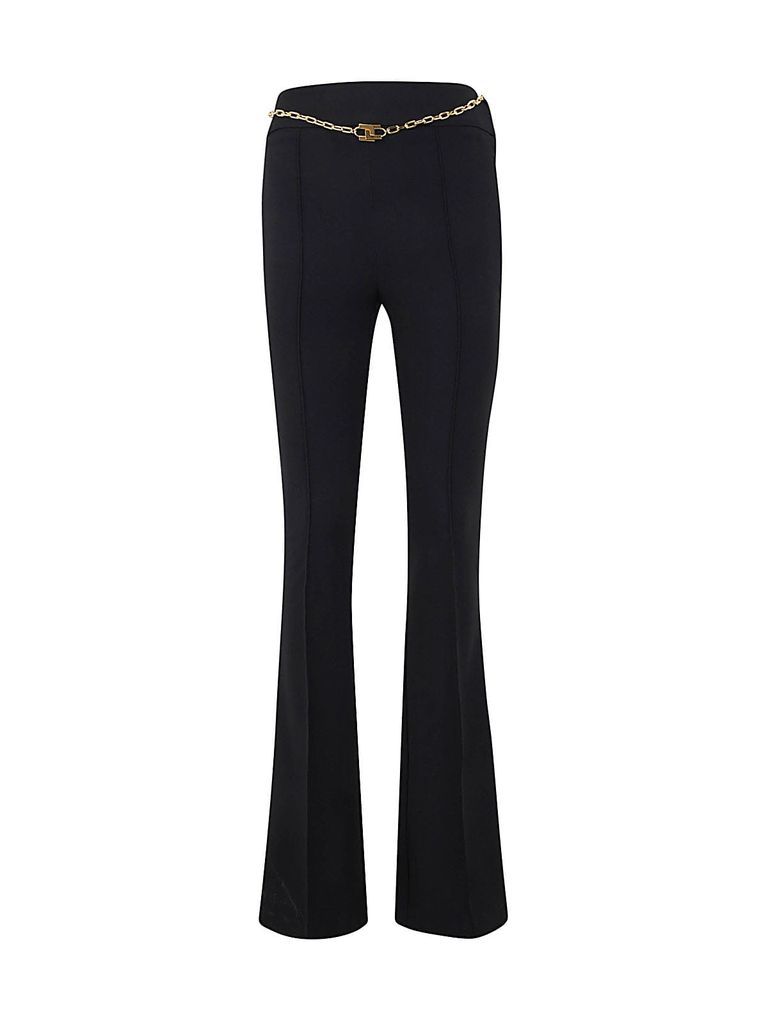 Flared Trousers With Chain
