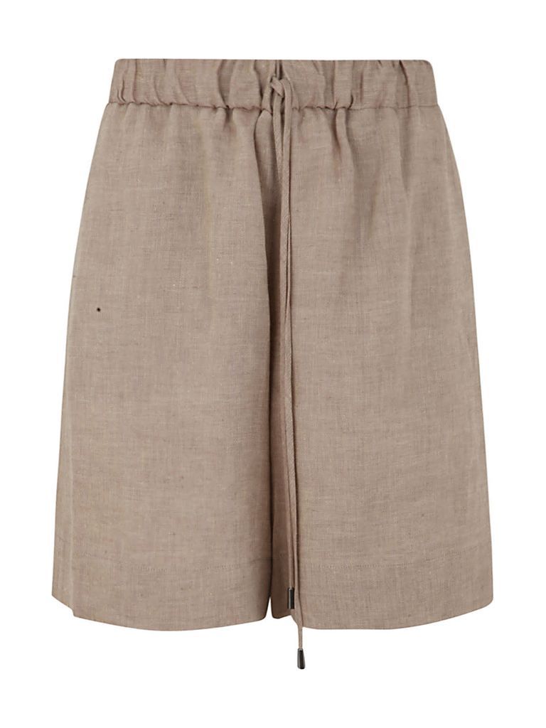 Peperoncino Linen Shorts With Coulisse