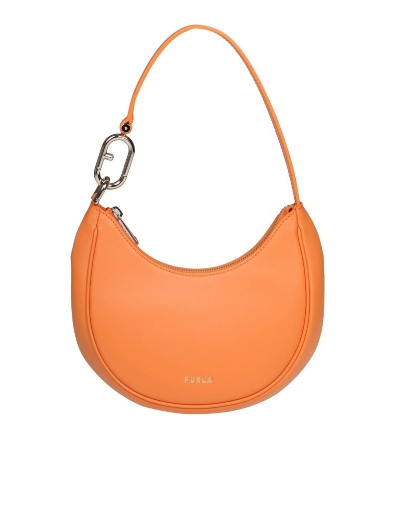 Shoulder Bag In Leather Orange