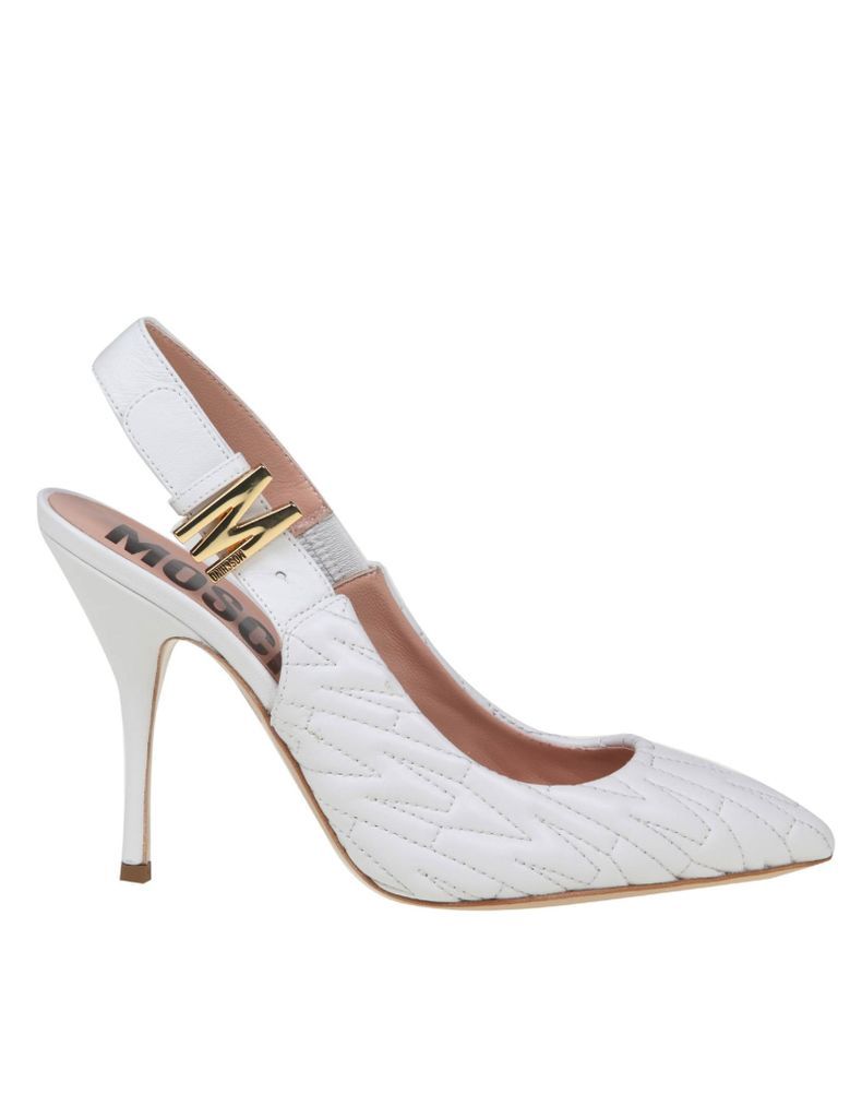 Slingback M In Quilted Leather Color White