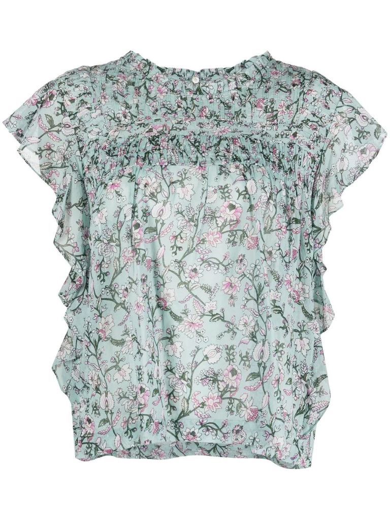 Printed Cotton Voile Top