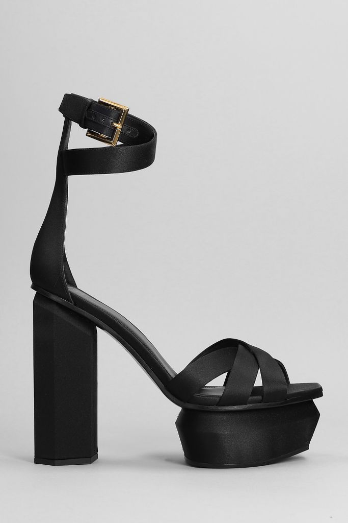 Ava Sandals In Black Satin