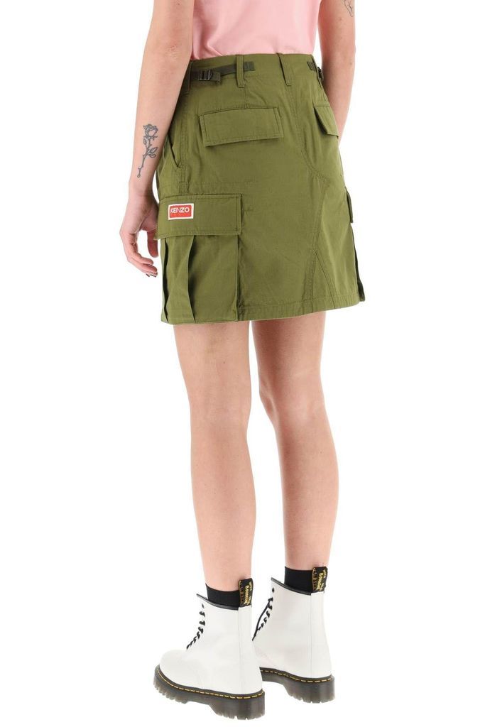 Cargo Cotton Mini Skirt