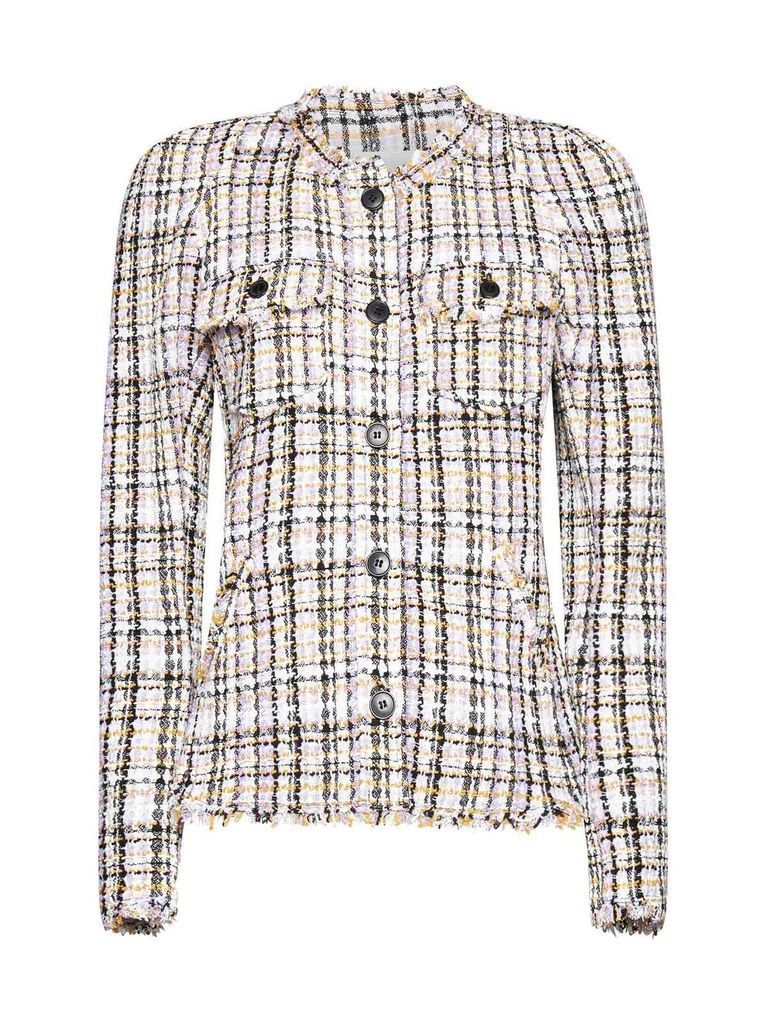 Checked Buttoned Jacket