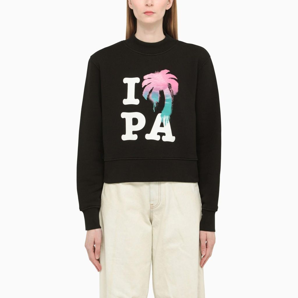 I Love Pa Black Crewneck Sweatshirt
