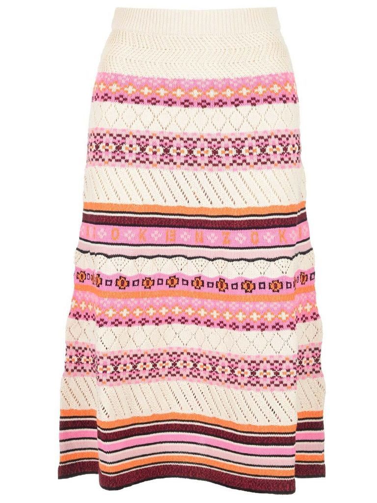 Lace Fairsle Midi Skirt