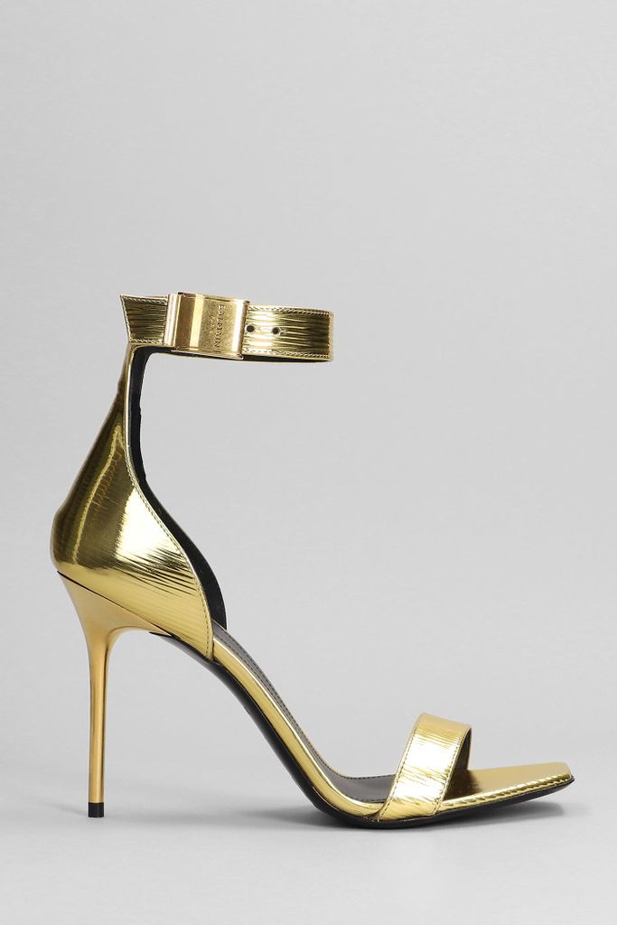 Uma Sandals In Gold Leather