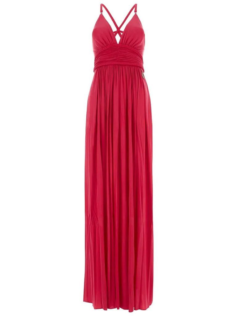 Red Carpet Dress With Intertwined Straps