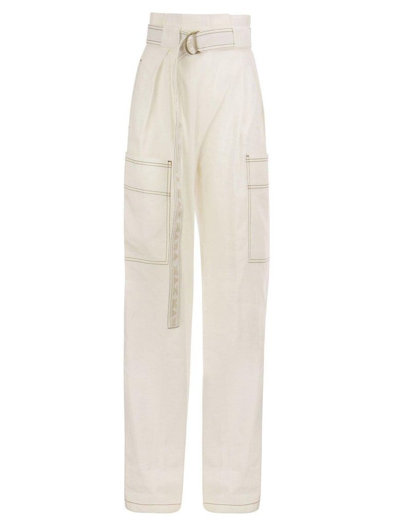 Stitch Detailed Straight Leg Trousers