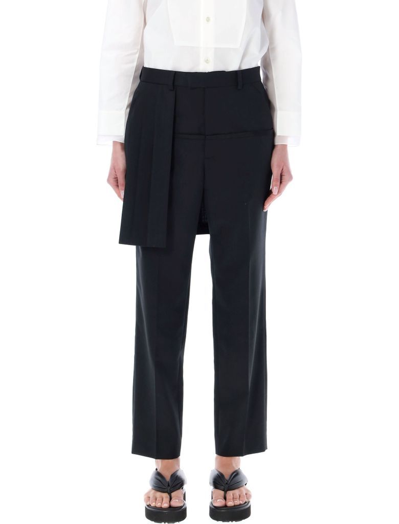 Tailored Pants With Pleated Panel At Side