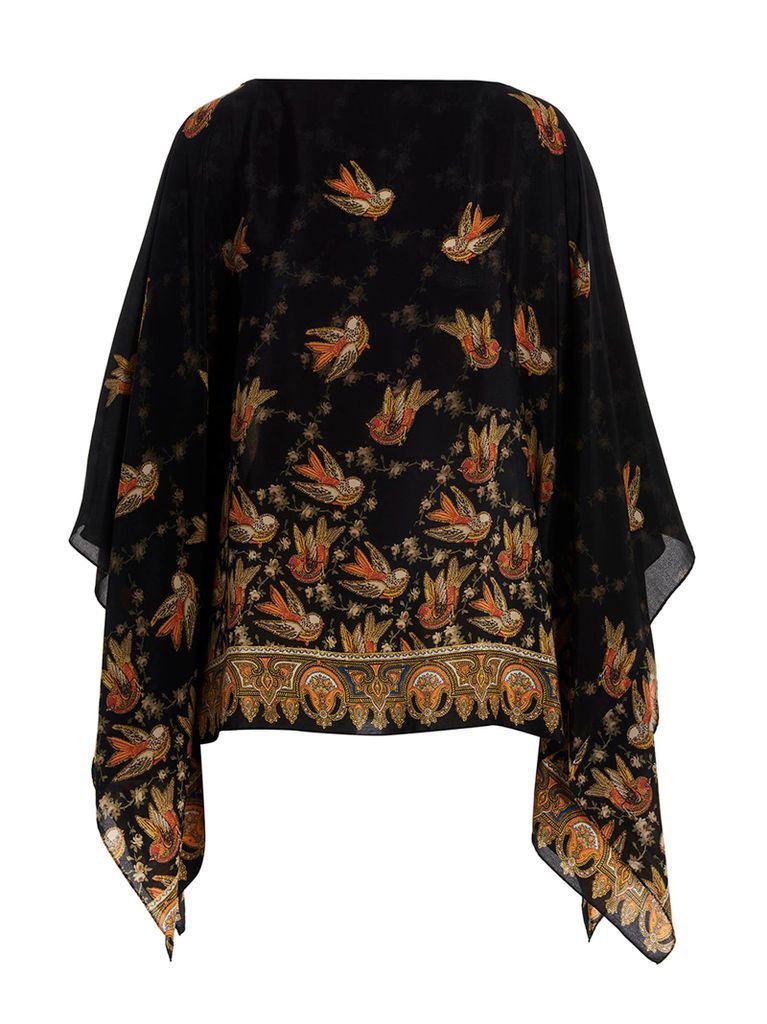 Birds And Flowers Print Top