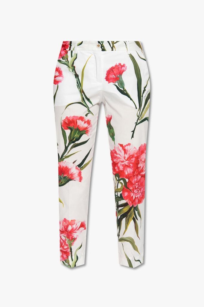 Floral Print Cropped Trousers