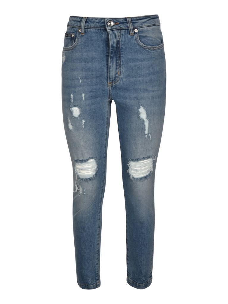 Distressed Effect 5 Pockets Jeans