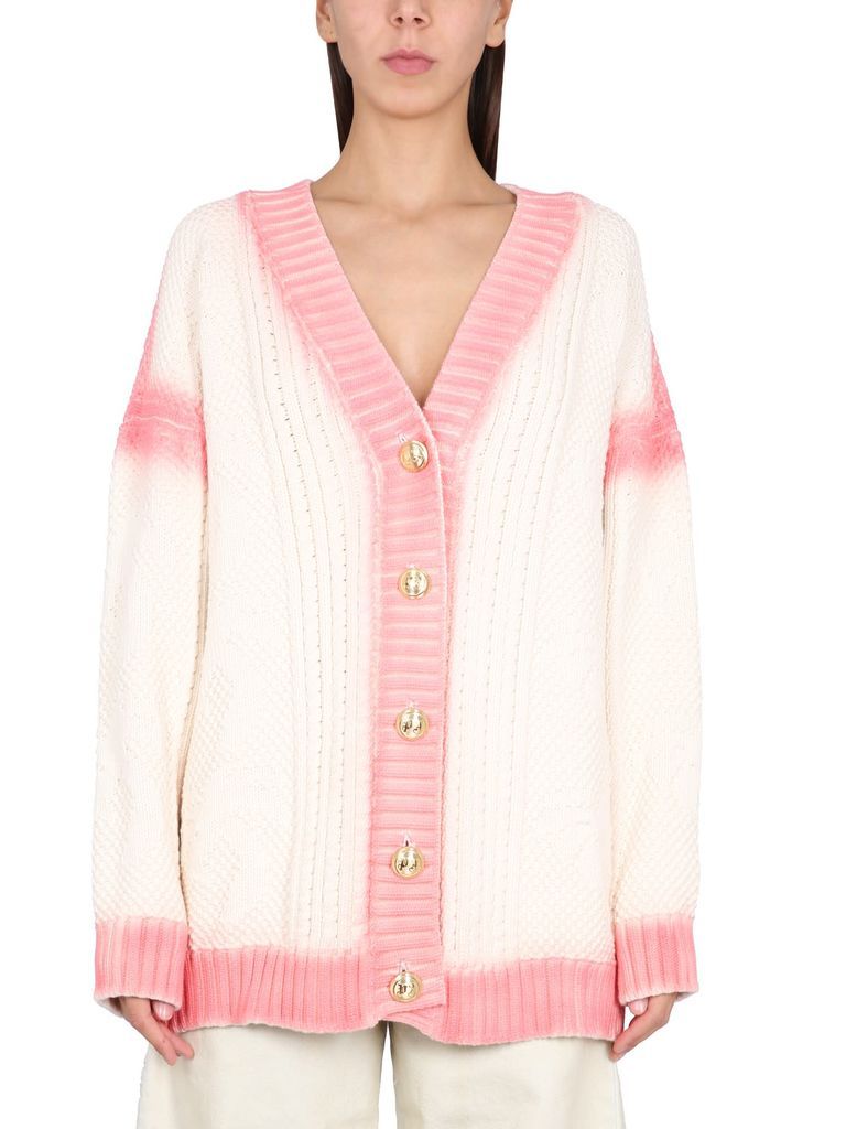 Patent Leather Effect Palm Cardigan