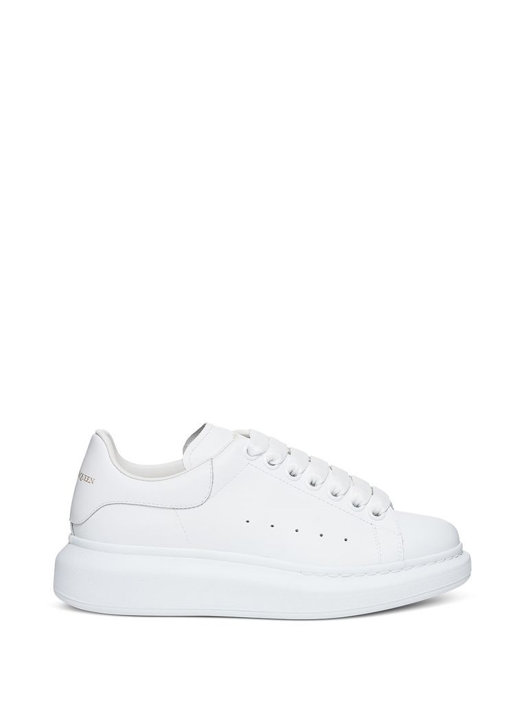 White Leather Big Sole Sneakers