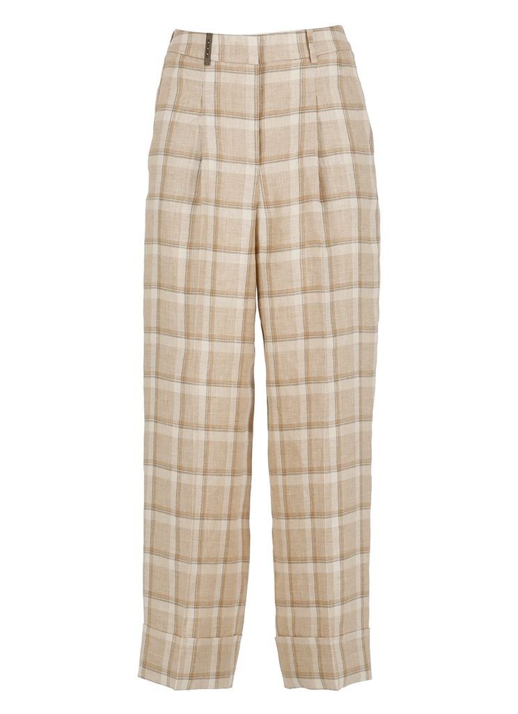 Linen Check Trousers