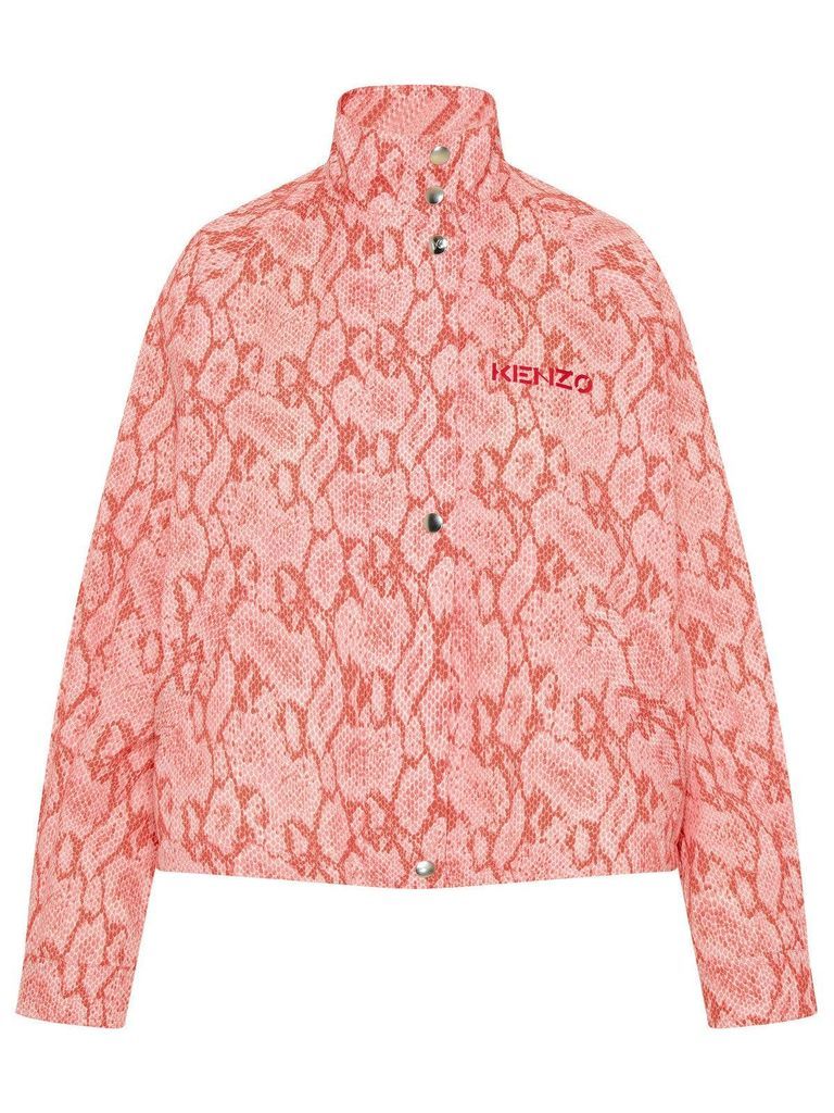 Allover Printed High-Neck Jacket