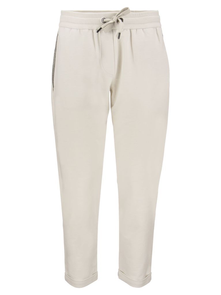 Cotton Fleece Trousers With Shiny Pocket