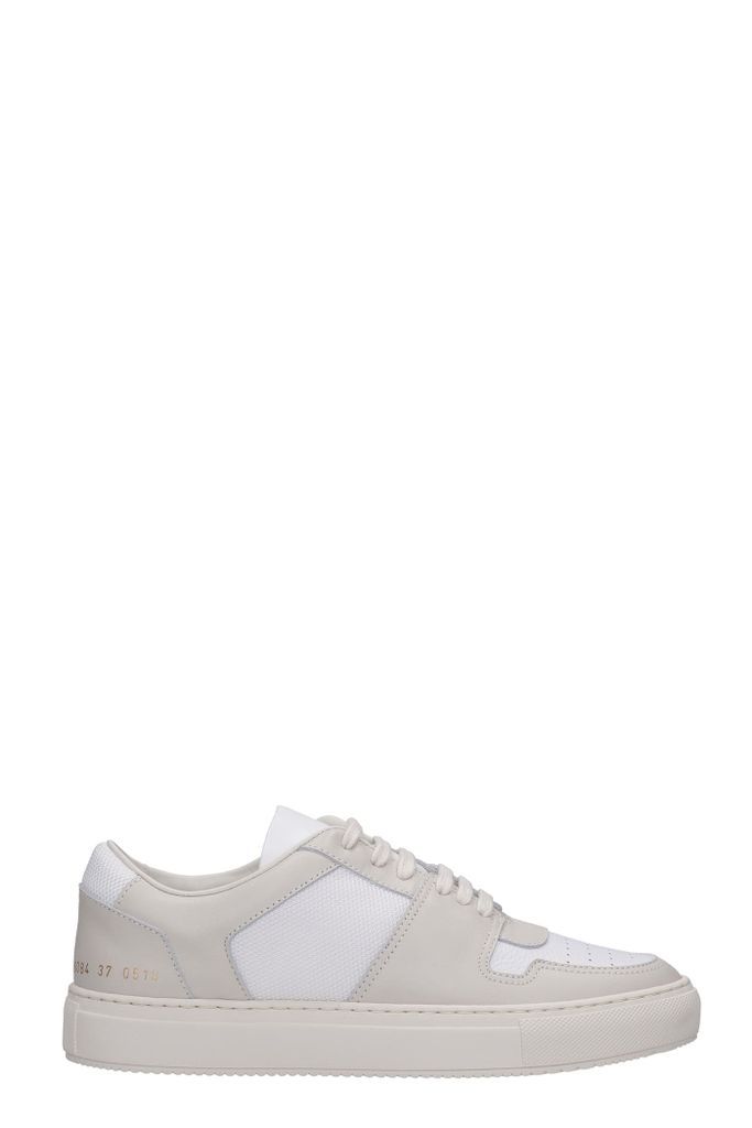 Decades Low Sneakers In White Leather And Fabric