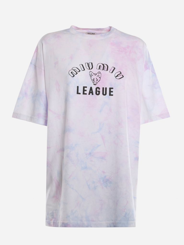 Cotton T-Shirt With All-Over Tie-Dye Print