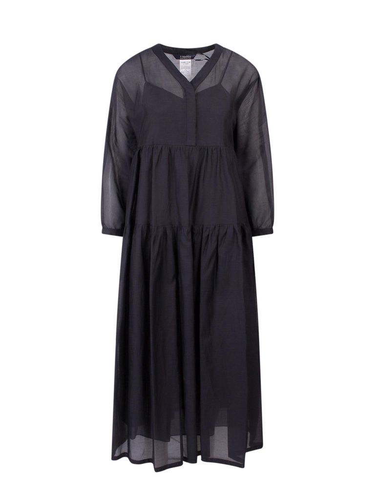 Sesamo V-Neck Long-Sleeved Dress S Max Mara