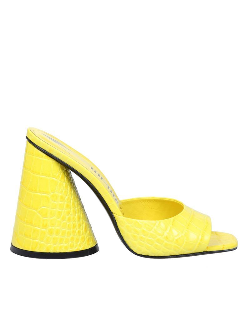 Mule Luz In Yellow Leather