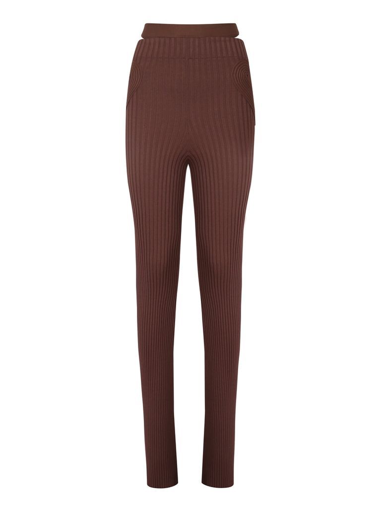 Ribbed Knit Slim Trousers
