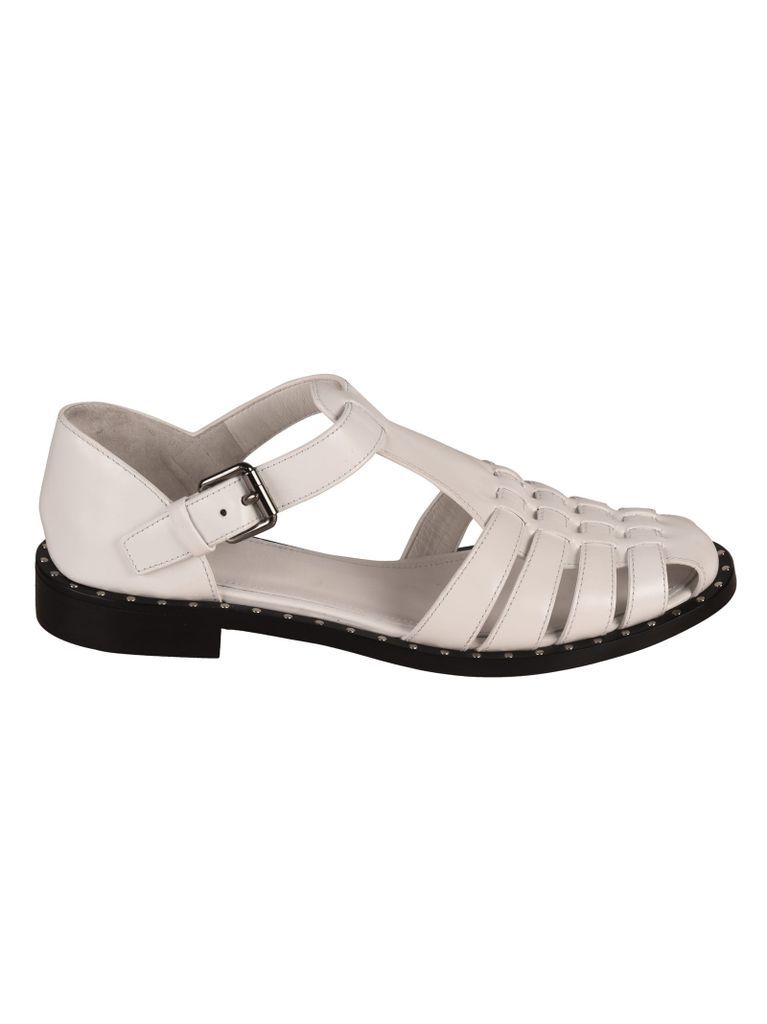 Side Buckle Studded Sole Sandals