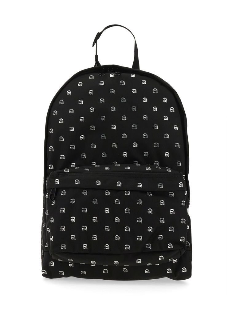 Backpack With All-Over Logo In Crystals