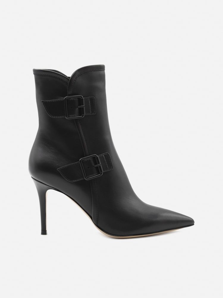 Leather Ankle Boots With Buckles