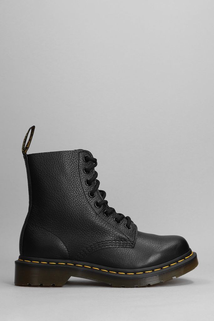1460 Pascal Combat Boots In Black Leather