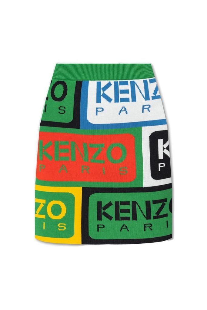 All-Over Patterned Mini Skirt