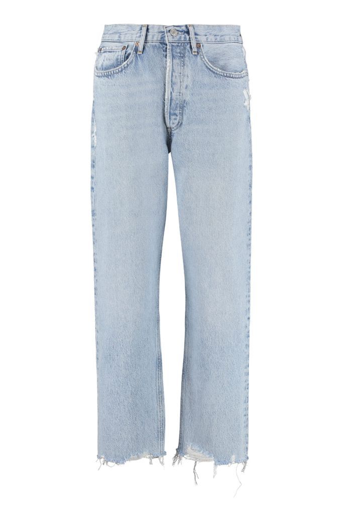 90S Crop Loose- Straight Jeans