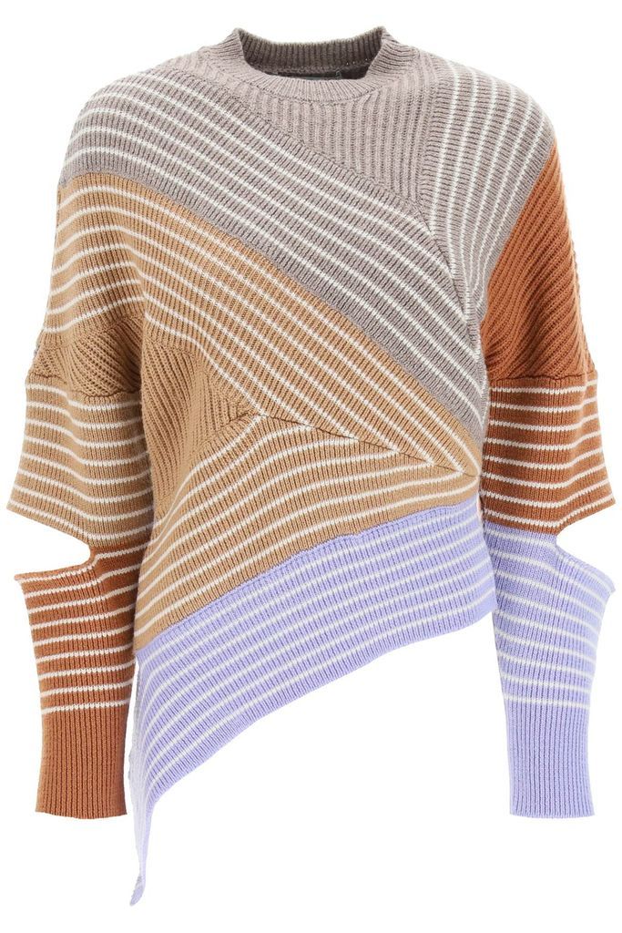 3D-Stripes Asymmetric Sweater