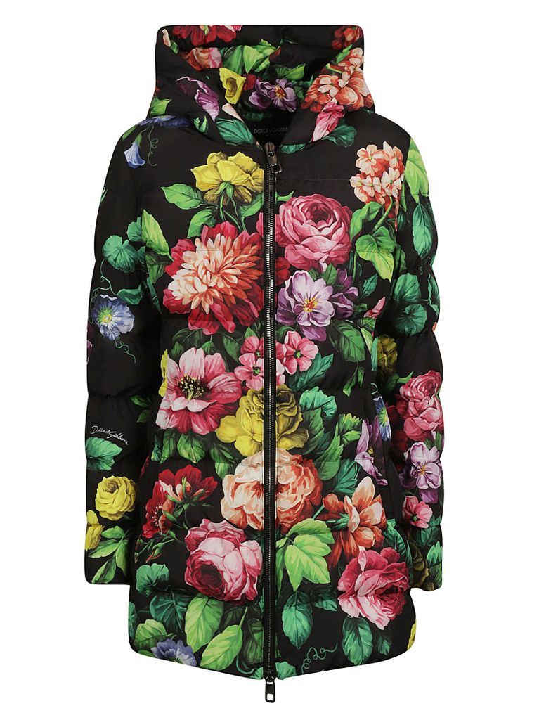 All-Over Floral Print Padded Jacket